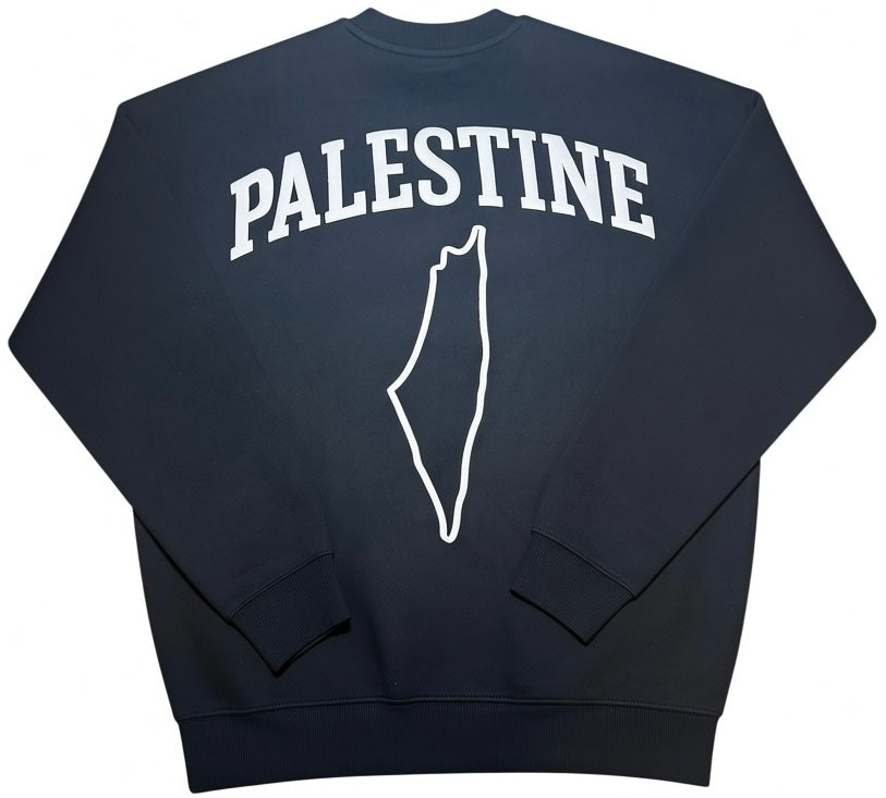 Palestine Outline Crewneck – Black