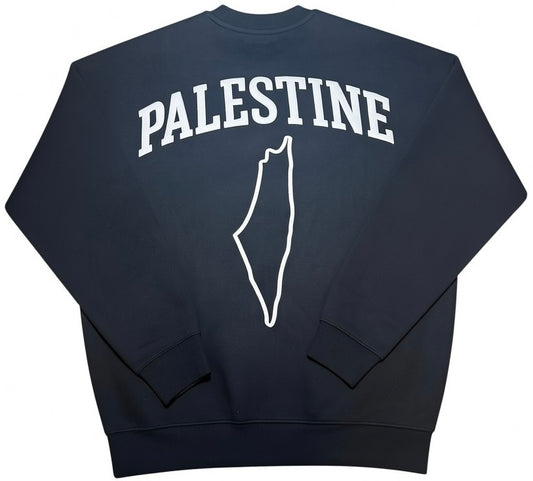 Palestine Outline Crewneck – Black