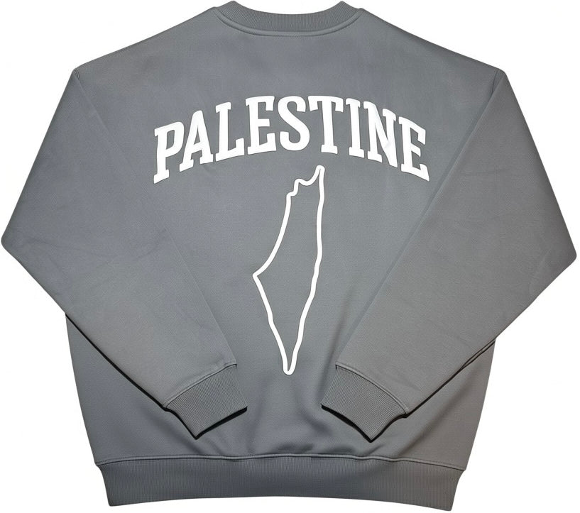 Palestine Outline Crewneck – Grey