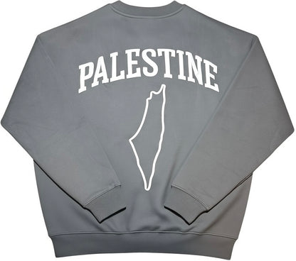 Palestine Outline Crewneck – Grey