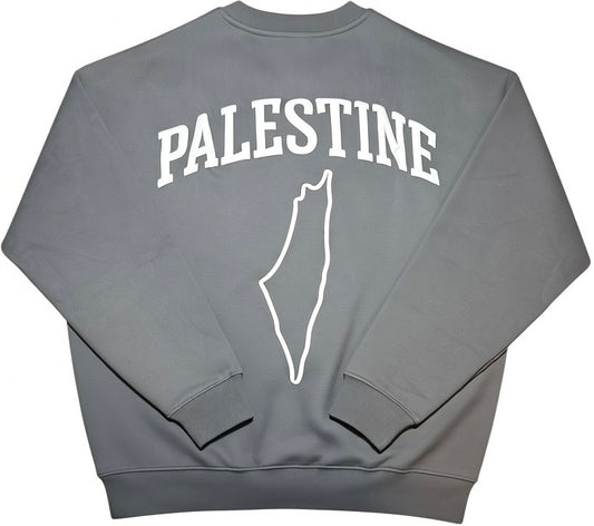Palestine Outline Crewneck – Grey