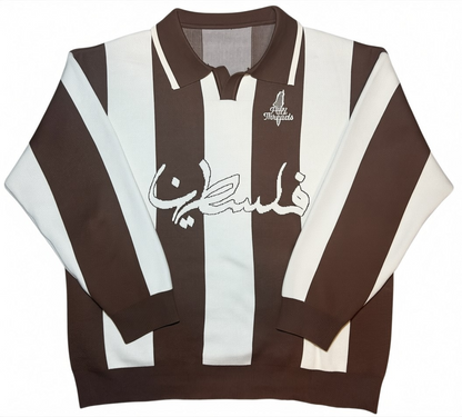 Palestine Knit Polo – Brown/Cream