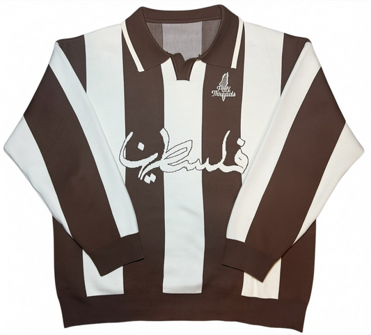 Palestine Knit Polo – Brown/Cream