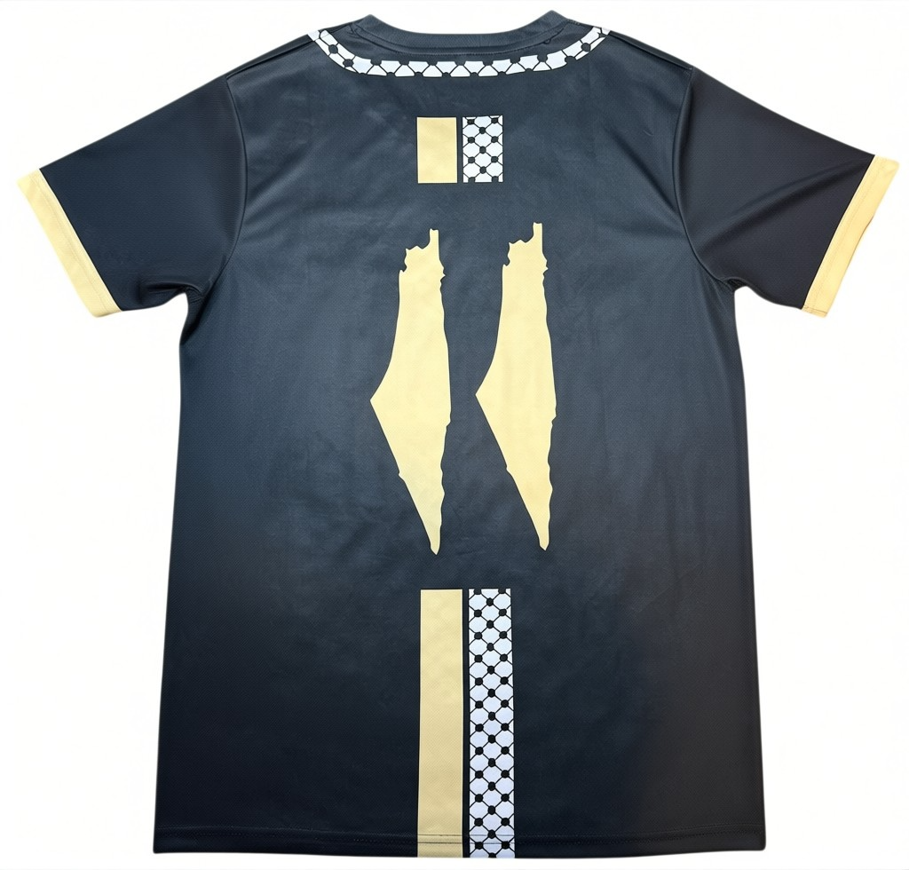 Palestine Keffiyeh Stripe Jersey – Black/Gold