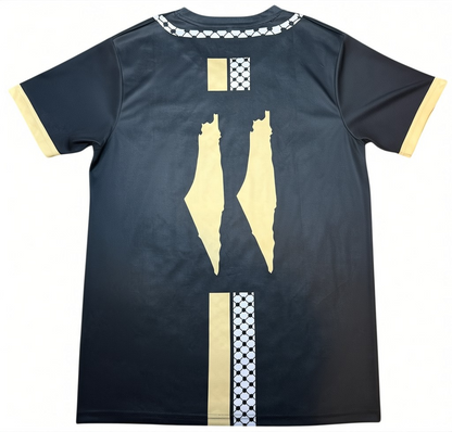 Palestine Keffiyeh Stripe Jersey – Black/Gold