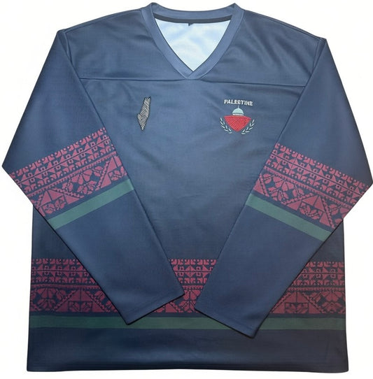 Palestine Tatreez Hockey Jersey – Navy