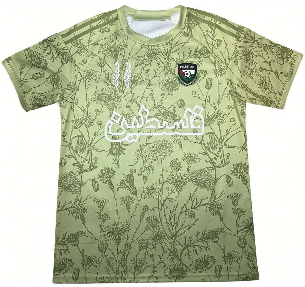 Palestine Floral Jersey – Olive