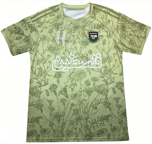 Palestine Floral Jersey – Olive