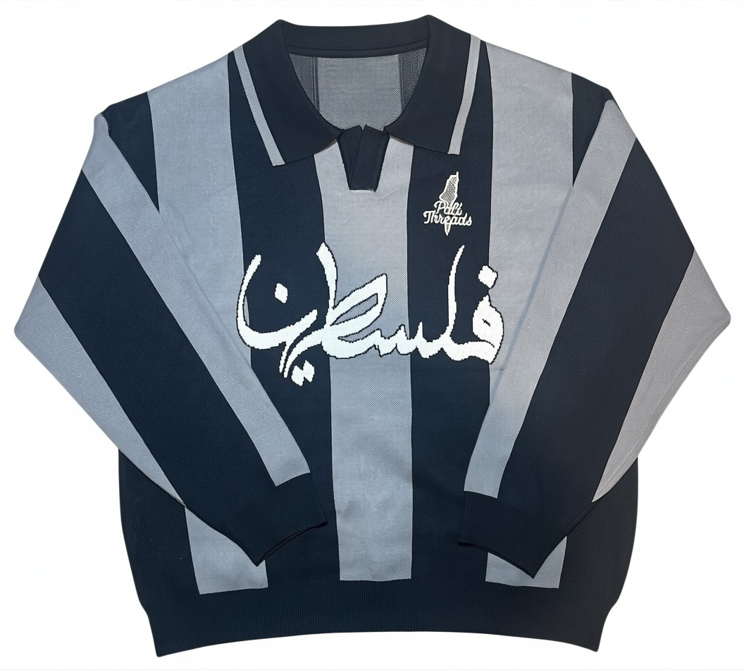 Palestine Knit Polo – Black/Grey