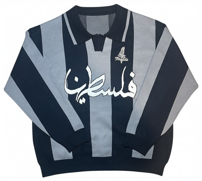 Palestine Knit Polo – Black/Grey
