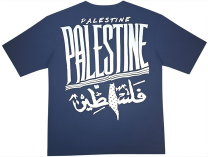 Palestine Script Tee – Navy